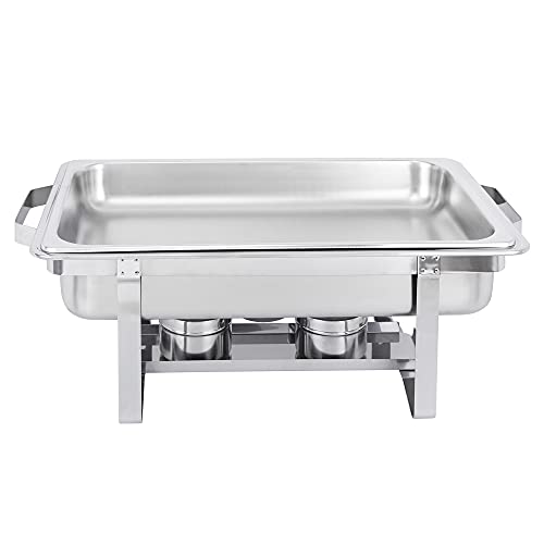 4 Pack Chafing Dish Buffet Set 8 Qt Stainless Steel Complete Chafer Set Catering Warmer Set With Water Pan, Fuel Holder For Parties, Dinners, Catering, Buffet And Weddings #TOP6