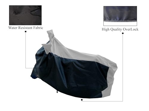 Image of All Season Protection Bike Cover for TVS Jupiter 125 DT SXC Scooty Cover with Water-Resistant and Dust Proof Premium 190T Fabric White Stripe