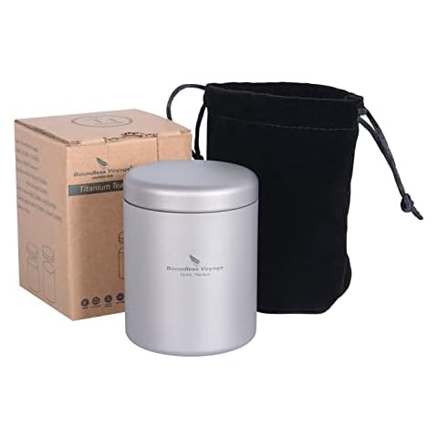 iBasingo Titan Teedose Kaffeedosen 120ml Kleine Tea Caddy Tragbares Mini Blechglas Kaffeepulver Vorratsbehälter Outdoor Reise Kleines Exquisites Salz Pfeffer Gewürzglas Ti3209D Cover