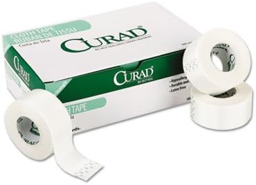 First Aid Cloth Silk Tape, 1" x 10 yds, White, 12/Pack