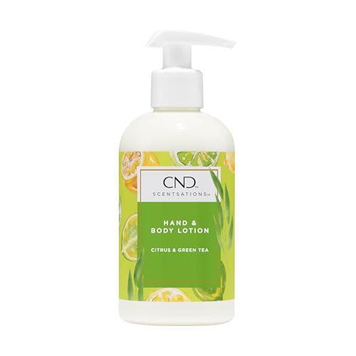 Creative Nail Design Scentsations Citrus Loción hidratante - para manos y cuerpo - aroma de limón y té de 245 ml verde