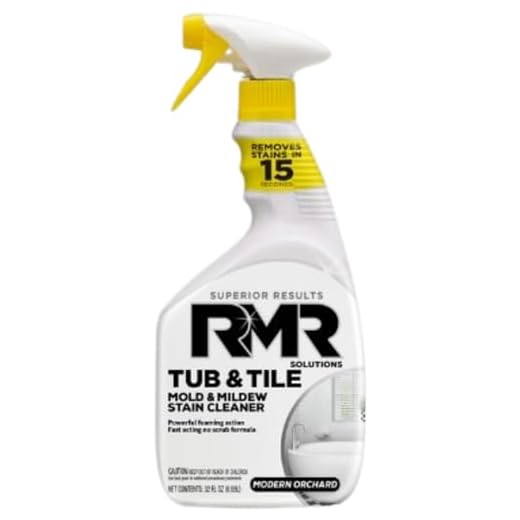 RMR - Tub and Tile Cleaner, Mold & Mildew Stain Remover, Industrial-Strength, No-Scrub Foam Cleaner, Modern Orchard Scent, 30 Fl Oz