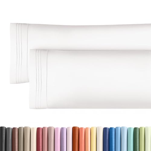 Body Pillow Cases Set of 2 - Ultra Soft Pillowcase Covers - Antique White