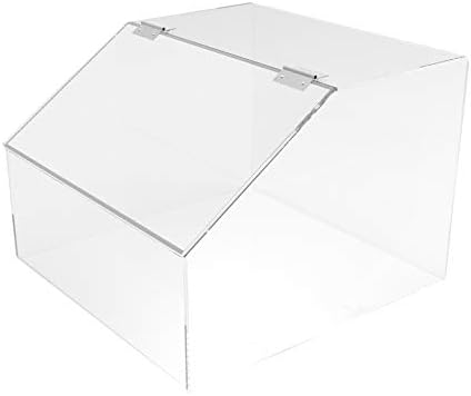 Miniatura 5 de FixtureDisplays 12 x 8.5 x 12 Plaxiglass Candy Bin Dispensador de caramelos de acrílico transparente transparente con tapa 100871-NF