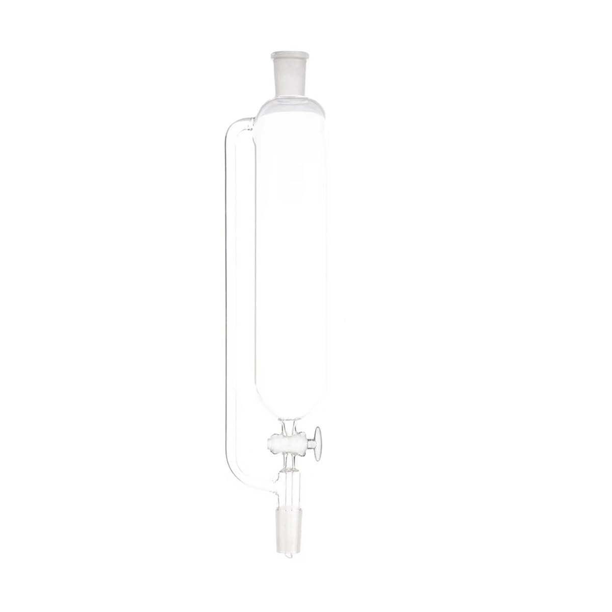 Cristalería de Laboratorio Embudo de presión adicional de vidrio 24/40 con llave de paso de vidrio(500ML)