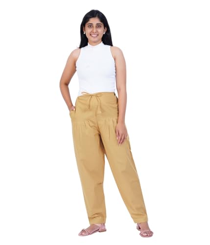 Image of Happy Bunny Salwar Pant - Modern Style Pure Cotton for Women - Ethnic Semi Patiala Trouser - Office,Home - All Day Comfort Wear with Drawstring
