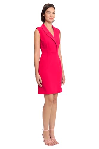 Image of Donna Morgan Women's Lapel Collared Career Sheath Dress Office Workwear Desk to Dinner Event Reception Ceremony