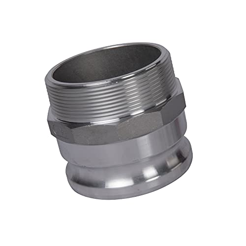 Aluminum Camlock Fittings - 4" Type F Cam & Groove Hose Connectors, Male Adapter x Male NPT Thread Coupling (4'')