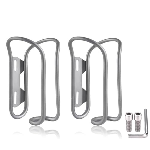 Titanium Bike Water Bottle Cages, 2-Pack, Lightweight and Durable Alloy Holder for MTB and Road Bicycles - Silver (01 2Pack)