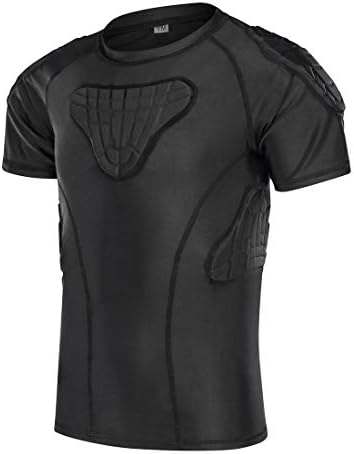TUOY Youth Boys Padded Protective Shirts Paddded Compression Shirts for Football Paintball Baseball