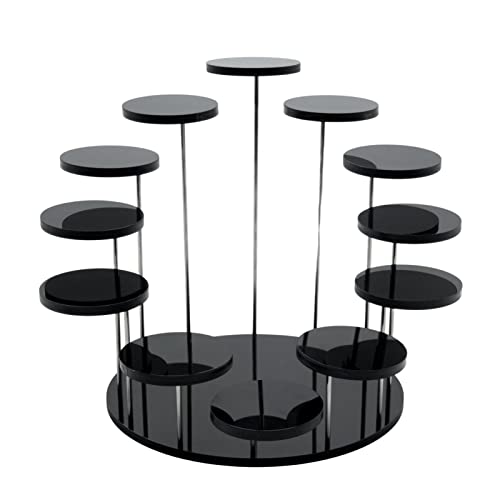 Qmisify Jewelry Holder Rack For Ring Display, Multi-Layer Acrylic Display Stand For Necklace, Bracelet, Gemstone Showcase - Round Table Storage Shelf For Mini Anime Action Figure #TOP28
