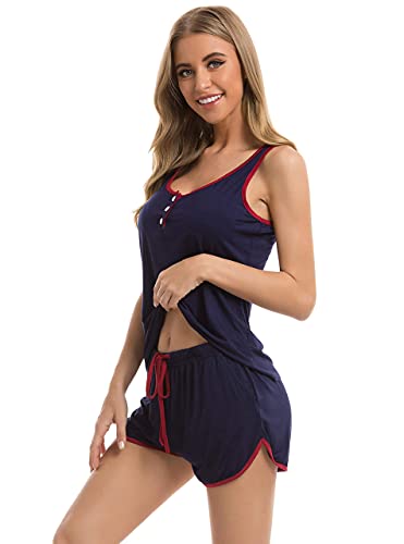 Vlazom Women's Pyjamas Set Soft Sweetness Cami Sets Shorts Sleepwear Set with Pockets S-XXL - Image 5