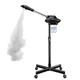 Professional Facial Steamer, Facial Steamer on Pentagram Wheels with More Steam, Adjustable Height f