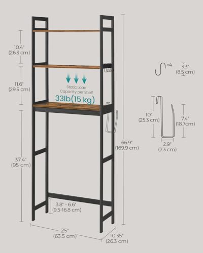 38% Off SONGMICS 3-Tier Over-The-Toilet Bathroom Organizer - Image 3
