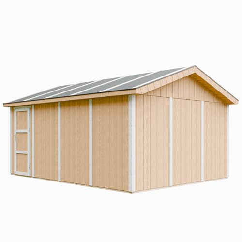 Garage QUALITÉ PREMIUM 17 m² L378xl530 cm garage pour auto moto vélos machines de jardinage M991B HARVEST HONEY Timbela - vue 3