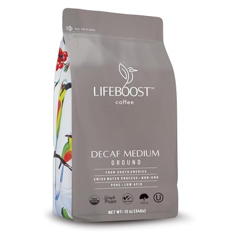 Lifeboost Medium Roast Swiss Water Decaf Coffee Ground Cover
