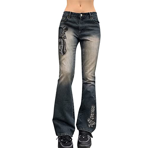 Jeans-Damen-Loose-Straight-Leg-Jeans-Palazzo-Hose-Damen-Sommer-Sommerhose-Damen-Baggy-Hose-Damen-Spicy-Girl-Style-Gradient-Printed-Low-Waist-Jeans-fuer-Damen-Jeanshosen-Fuer-Damen