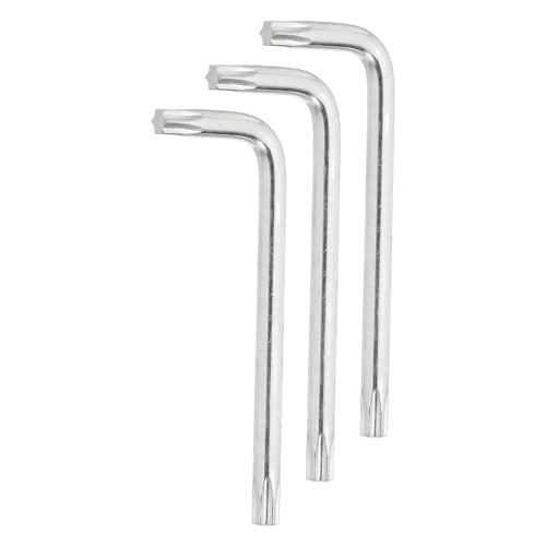 Image of sourcing map 3 Pcs T30 Security Anti Tamper Proof Torx Star Key Bit 3.15" Long Arm L-Shaped Torx Hex Key Wrench 6 Points Spanner Carbon Steel Hand Tool for Automotive Home Light Silver