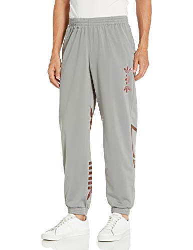 adidas Originals Men's Big Trefoil Track Pant Solid Gray/Scarlet Large