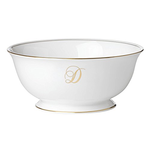 Lenox Federal Gold Script Monogram Dinnerware Serving Bowl, D