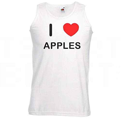 I Love Heart Apples – hochwertig bedruckte Baumwolle Gym Weste, weiß, S