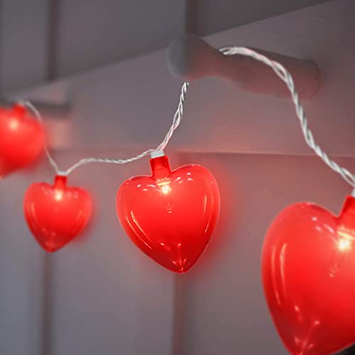 Pallerina 8.5Ft Valentine Heart String Lights With 10 Heart Fairy Lights, Valentine Day Decorations Red Heart String Lights For Valentine's Day, Mother's Day, Kids Bedroom, Wedding, Party Decorating #TOP25