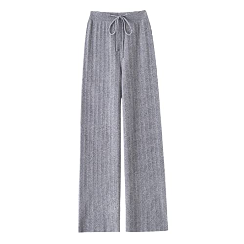 Pantalon en tricot de laine chaud taille haute anti-froid