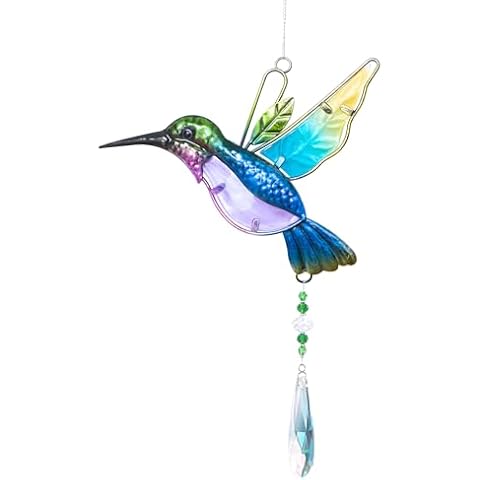 WEISIPU Crystal Suncatchers for Windows - Hummingbird Crystal Ball Prisms Hanging Crystals Ornament for Home Garden Office Wedding Christmas Decoration-Hummingbird Cover