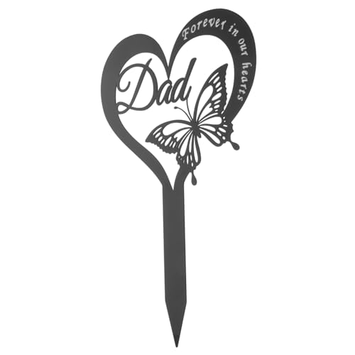 GANAZONO Picchetto Commemorativo Metallo Forma Di Cuore Per e Cimiteri Decorazione Per Lapidi Facile Da Installare Resistente e Duraturo