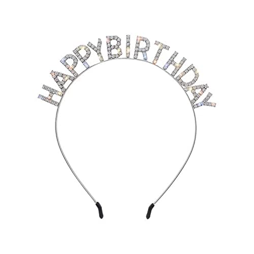 Wagoodter Happy Birthday Tiara, Alles Gute zum Geburtstag Stirnband, Geburtstag Tiaras für Mädchen, Prinzessin Strass Geburtstag Geschenke für Frauen, süße alles Gute zum Geburtstag Zubehör Cover
