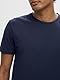 Herren Selected Basic T-Shirt | Einfarbiges Rundhals Kurzarm Shirt SLHNEWPIMA | Jersey Stretch Baumwolle, Farben:Navy, Größe:M
