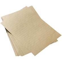 Kraft Stationary Paper for Writing,Lined Stationary,Letter Size Vintage Printer Paper,Double-Sided Invitation/Decorative Printer,Antique Old Fashioned Paper 50, A5