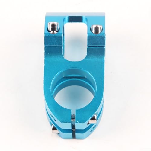 Stem, 31.8mm Adjustable Short Handlebar Stem, Aluminum Alloy Lightweight Hollow Design, Compatible with Mountain and Road Bikes（Blue）