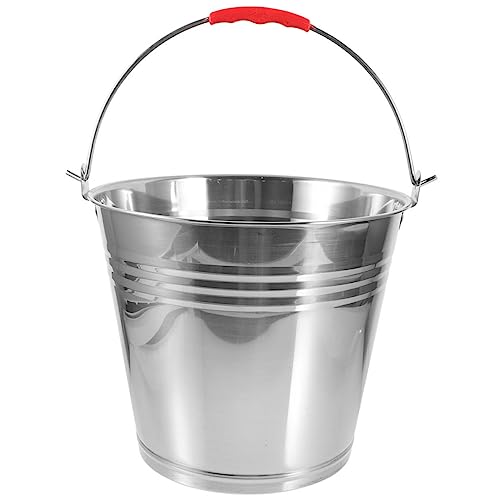 Mipcase Balde De Alimentação De Aço Inoxidável Balde De Gelo De Metal Balde De Água Suporte De Água