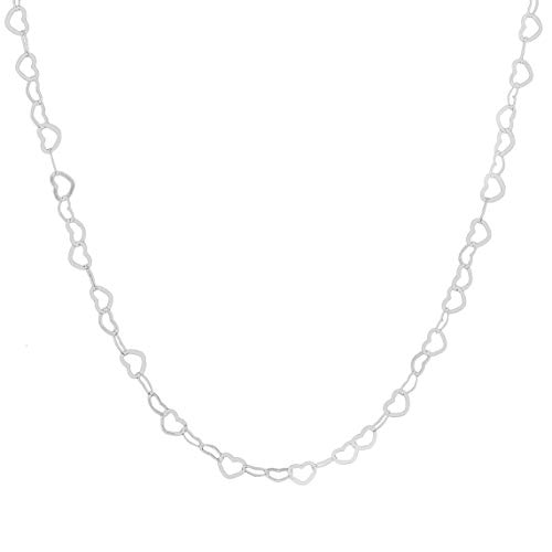 Cordão Corrente Colar Coração De Prata 925 Maciça Feminina 45cm