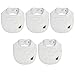 Budding Bear Bavoir Blanc Bebe (Lot de 5) - Bavoir Bébé Coton Mousseline 100% Biologique - Boutons Pressions Ajustables Sans Nickel - Ultra Doux & Absorbant - Unisexe - 0-36 Mois