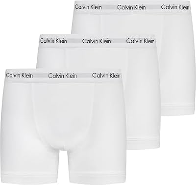 Calvin Klein Calzoncillos bóxer Hombre Pack de 3 Trunks Ropa Interior, Blanco (White), XL