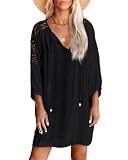 NLBZYDHFC Women's Swimsuit Beach Cover Up Shirt Lace Crochet V-Neck Summer Coverups Dress for Swimwe