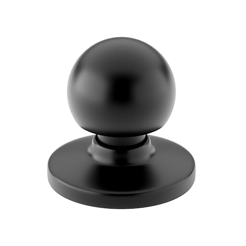 Richelieu Hardware BP3922900 Evanston Collection 1 1/4-inch (32 mm) Matte Black Functional Round Closet Door Knob for Kitchen, Bathroom, and Furniture