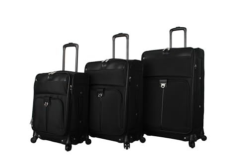 Nicole Miller Luggage Paige Collection - 4 Piece Softside Lightweight Expandable Spinner Suitcases- Set includes 17 Inch Tote Bag, 20 Inch Carry On, 24 Inch & 28 Inch Suitcases2