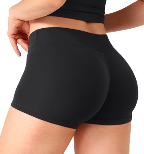 YEOREO LuxFlow Women's Low Rise Biker Shorts 2.5" Volleyball Booty Shorts