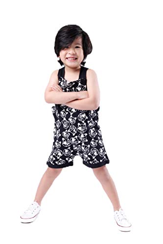 Jardineira Curta Panda Fox Preta Le Marques Infantil Unissex