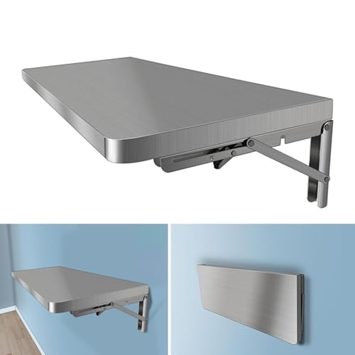 Étagère Murale Pliante INOX Étagère De Cuisine 304 Pliable Rabattable Commerciale 40 50 60 70 80 100 110 130 150 180cm table de balcon rabattable Coins...