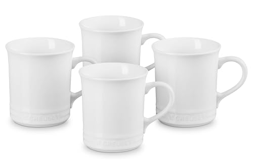 Le Creuset Stoneware Set of 4 Mugs, 14 oz. each, White by Le Creuset - Used condition - US$69.83