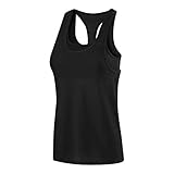 TCA Hex Damen 2-in-1 Tanktop und Sport-BH mit gepolsterten & entfernbaren Cups - Schwarz, S