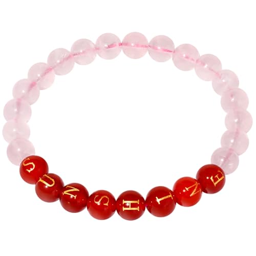 Bracelet porte-bonheur quartz rose et breloques à offrir