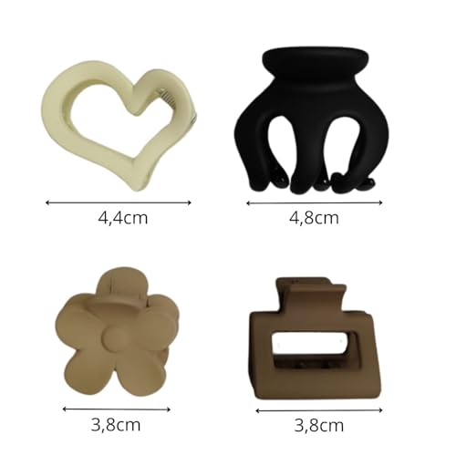 Kit 8 pçs Piranhas Prendedor Presilhas Acessório Cabelo formato Mordeno Luxo Menina Mulher