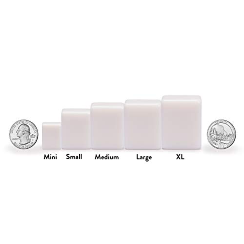 Yellow Mountain Imports Mahjong Bundle - Mini Chinese Mahjong Travel Game Set Little MJ with Mahjong Mini-Tiles Bracelet and Blue 31.1-inch Table Cover