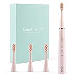 DMH Elektrische Zahnbürste mit 4 Aufsteckbürsten, USB Wiederaufladbar Zahnbürste Elektrisch 5 Modi 2 Minuten Timer Schallzahnbürste 4 Stunden Ladezeit 180 Tage Nutzung, IPX7 Wasserdicht