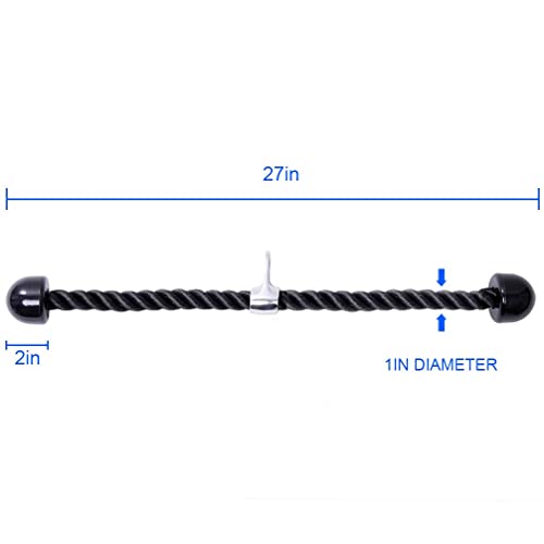 Luwint Tricep Mocowanie na kabel linowy, wytrzymała, powlekana lina, uchwyt do ćwiczeń fitness, do maszyn, siłowni, koło pasowe (2 uchwyty)